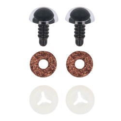 Блестящи 3Д очички за плетени играчки двуцветни 18мм Блестящи 3Д очички за плетени играчки двуцветни 18мм