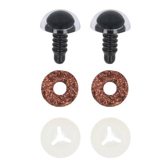 Блестящи 3Д очички за плетени играчки двуцветни 18мм Блестящи 3Д очички за плетени играчки двуцветни 18мм