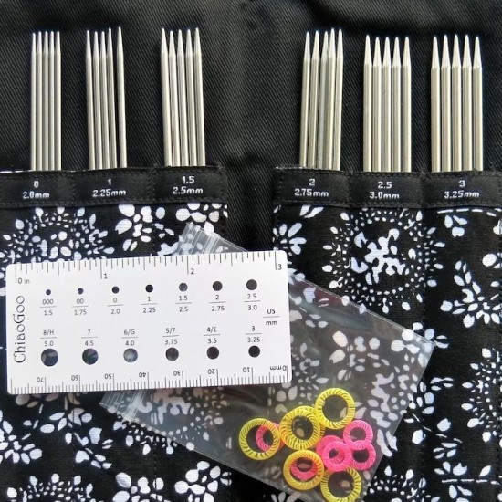 Комплект игли за чорапи ChiaoGoo 15см 2.00-3.25мм - перфектния сет за плетени чорапи