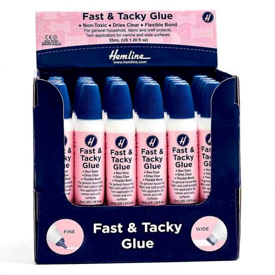 Текстилно лепило Hemline Fast & Tacky 35мл - двустранно