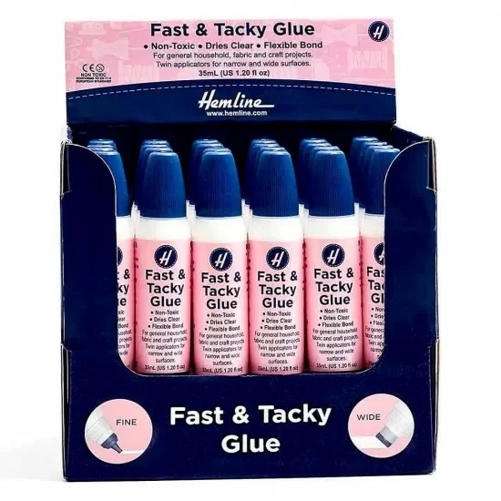 Текстилно лепило Hemline Fast & Tacky 35мл - двустранно Текстилно лепило Hemline Fast & Tacky 35мл - двустранно