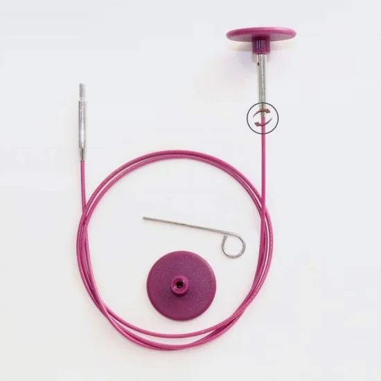 Корда за обръчи лилава KnitPro Swivel 360° въртящa