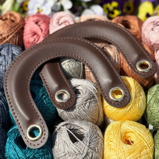 Дръжки за чанта еко кожа арка 15см Диор комплект 2 бр. Дръжки за чанта еко кожа арка 15см Диор комплект 2 бр.