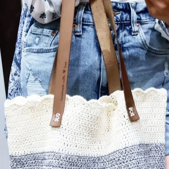 Дръжки за чанта естествена кожа Handmade with love 68см