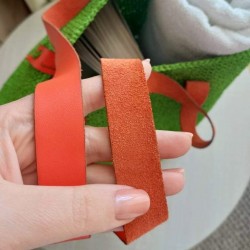 Дръжки за чанта естествена кожа Handmade with love 68см