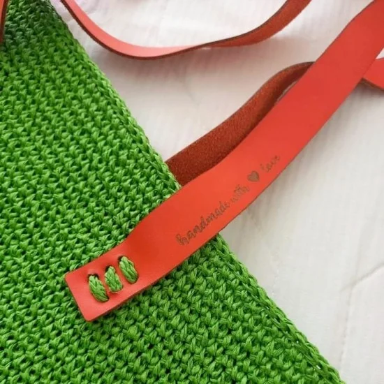 Дръжки за чанта естествена кожа Handmade with love 68см