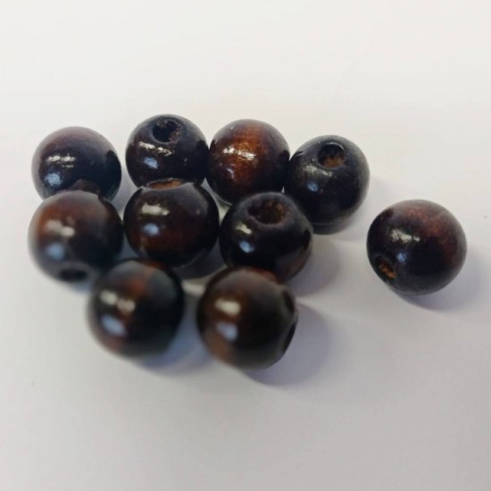 Дървени топчета 10мм кафяви 10 броя