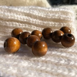 Дървени топчета 10мм кафяви 10 броя