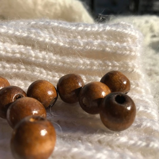 Дървени топчета 10мм кафяви 10 броя