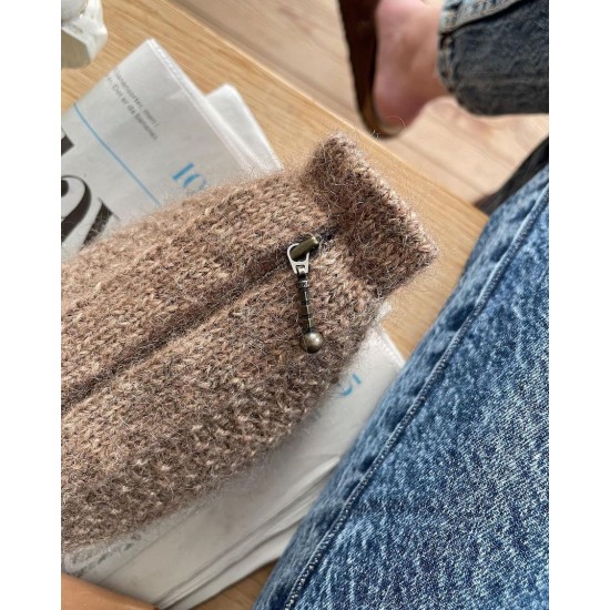 Antique brass metal zipper, divisible 35cm