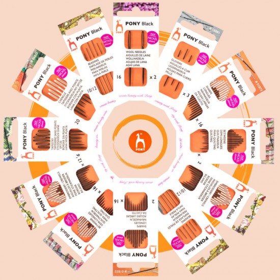 Игли за шев Pony BLACK Chenille 18/26мм 6 броя