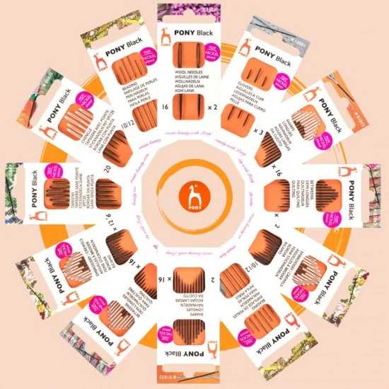 Игли за зашиване на плетиво Pony BLACK Knitters needles 14/17 2 броя