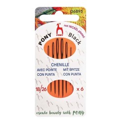 Игли за шев Pony BLACK Chenille 18/26мм 6 броя