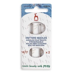 Игли за зашиване на плетиво Pony Knitters needles 14/17 2 броя - никел