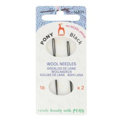 Игли за зашиване на плетиво Pony BLACK Wool needles 16мм 2 броя