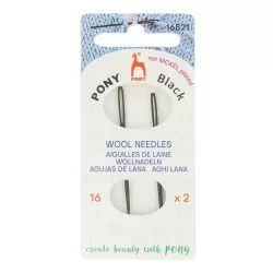Игли за зашиване на плетиво Pony BLACK Wool needles 16мм 2 броя