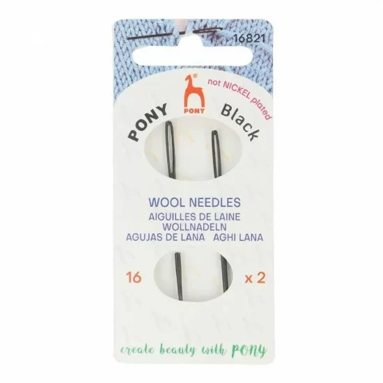 Игли за зашиване на плетиво Pony BLACK Wool needles 16мм 2 броя Игли за зашиване на плетиво Pony BLACK Wool needles 16мм 2 броя