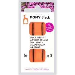 Игли за зашиване на плетиво Pony BLACK Wool needles 16мм 2 броя