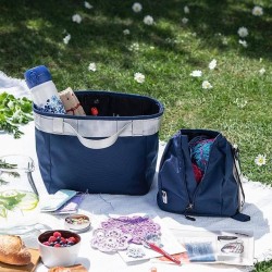 Чанта за плетива Tulip Project bag комплект 2 броя - тъмносин цвят Чанта за плетива Tulip Project bag комплект 2 броя - тъмносин цвят