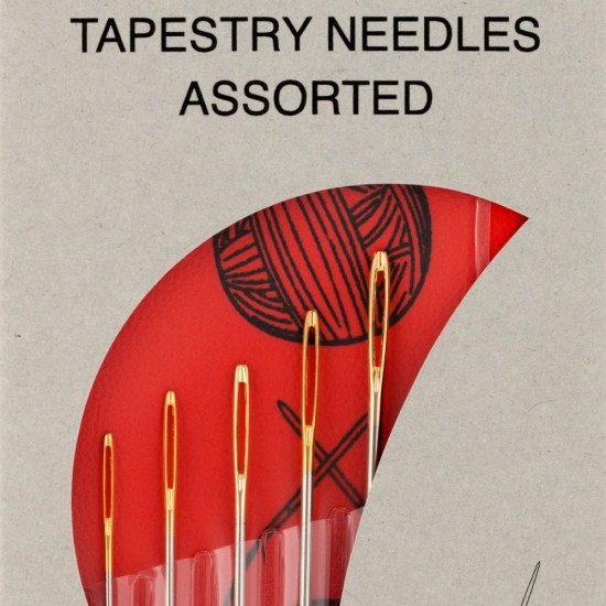 Игли за зашиване на плетиво Tulip асорти фини 5 броя в червен магнитен калъф