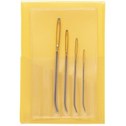 Игли за зашиване на плетиво Tulip асорти извити 4 броя в жълт магнитен калъф