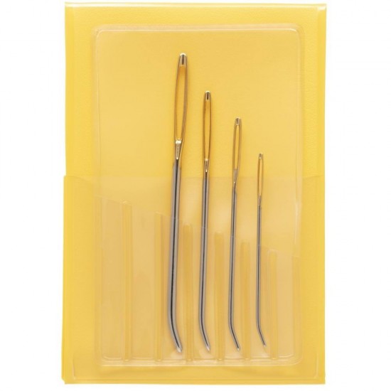 Игли за зашиване на плетиво Tulip асорти извити 4 броя в жълт магнитен калъф