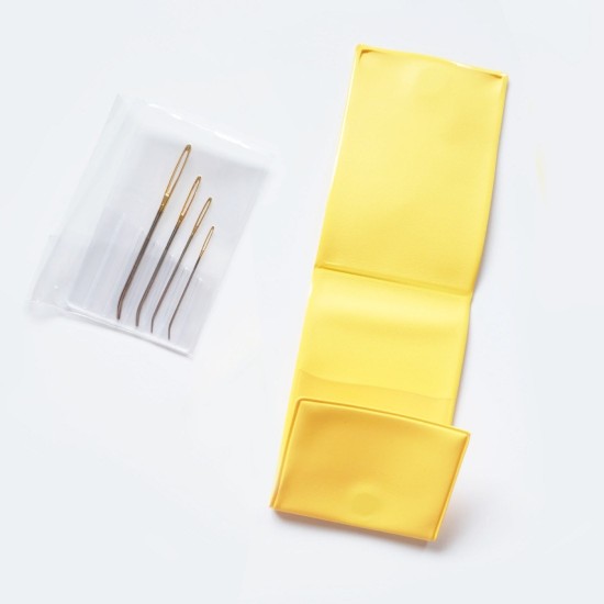 Игли за зашиване на плетиво Tulip асорти извити 4 броя в жълт магнитен калъф