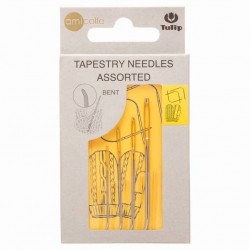 Игли за зашиване на плетиво Tulip асорти извити 4 броя в жълт магнитен калъф