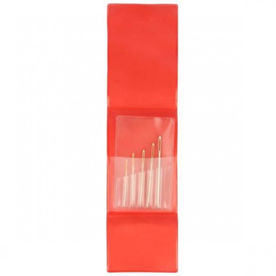 Игли за зашиване на плетиво Tulip асорти фини 5 броя в червен магнитен калъф