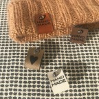 Handmade vegan leather tag with screw bolt