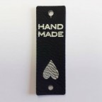 Handmade vegan leather tag with screw bolt