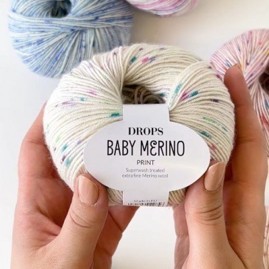 ДРОПС Бейби мерино принт - DROPS Baby merino - eкстра фина мериносова вълна, superwash