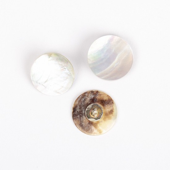Drops button Loop Mother of pearl 20mm white