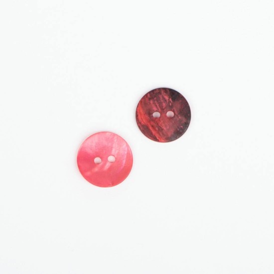 Drops button Mother of pearl 15mm - red