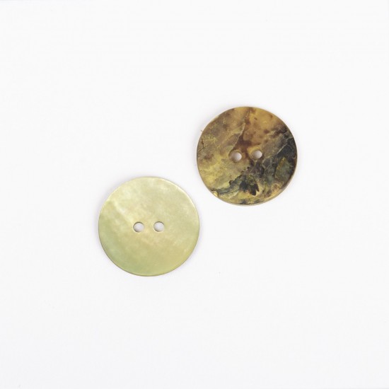 Drops button Mother of pearl 20mm - green