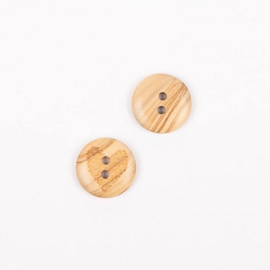 Button with heart motif 15mm