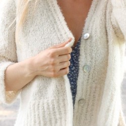 Седефено копче Drops Arched 20мм бял