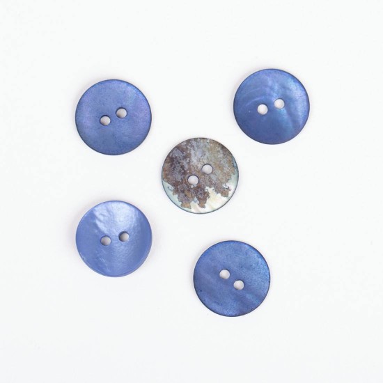 Drops button Mother of pearl 15mm - blue