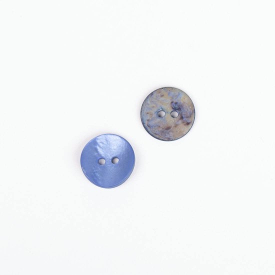 Drops button Mother of pearl 15mm - blue
