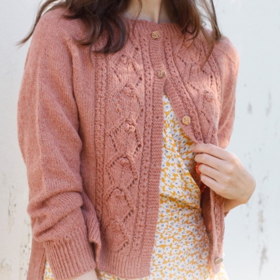 Button with flowers motif 15mm