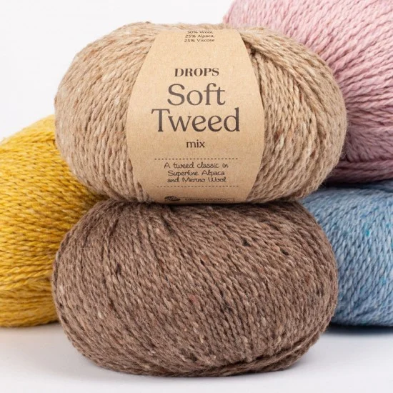 ДРОПС Софт туид - DROPS Soft tweed - класически туид от супер фина алпака и мериносова вълна