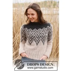 Сет за плетиво: Пуловер Inverted Peaks от DROPS Design