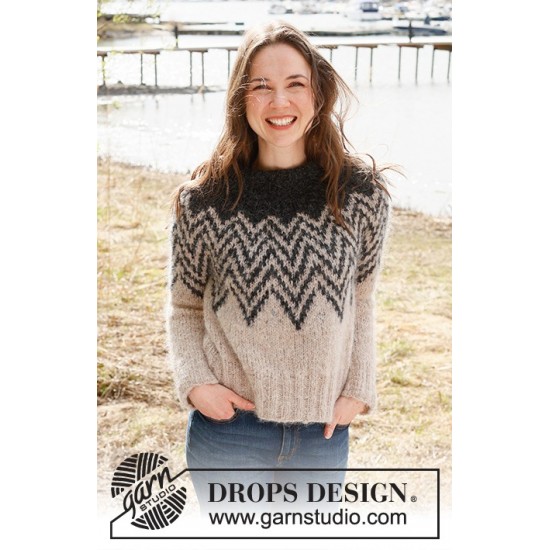 Сет за плетиво: Пуловер Inverted Peaks от DROPS Design