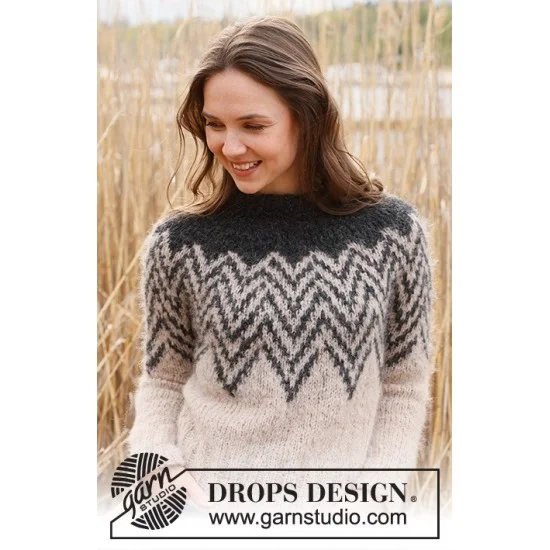 Сет за плетиво: Пуловер Inverted Peaks от DROPS Design Сет за плетиво: Пуловер Inverted Peaks от DROPS Design