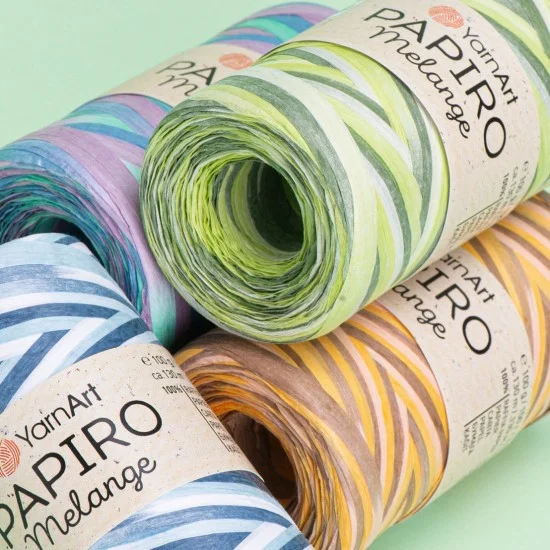 Папиро Меланж Raffia рафия хартиена прежда Папиро Меланж Raffia рафия хартиена прежда