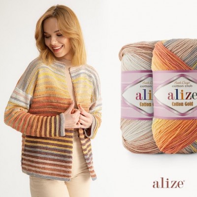 Cotton gold batik quality cotton blend yarn by Alize. Online yarn shop  Hobiyarn.